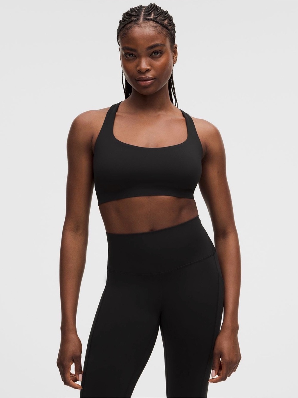 lululemon athletica Black Scoop-Neck Sports Bra